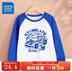 真維斯童裝男童長(cháng)袖t恤純棉2025新款兒童打底衫撞色上衣 春季運動(dòng)中大童衣服 【100%純棉】寶藍/J藍色跑車(chē) 170