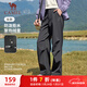 駱駝（CAMEL）加絨傘兵女褲寬松直筒戶(hù)外防潑水運動(dòng)褲 J25CA6L6017 幻影黑 XL