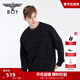 BOY LONDON【暗紋植絨】男女同款長(cháng)袖滿(mǎn)印寬松圓領(lǐng)套頭衛衣N03010 黑色 M