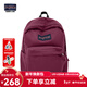 JANSPORT杰斯伯書(shū)包輕便雙肩包男女旅行包簡(jiǎn)約背包電腦包學(xué)生校園 4QUE04S深紫酒紅-側袋+隔層