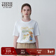 Teenie Weenie女裝簡(jiǎn)約時(shí)尚夏裝清新多巴胺大熊短袖T恤打底衫 白色 S (160)