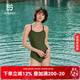 HSERNA泳衣泡溫泉女連體三角2025網(wǎng)紅時(shí)尚爆款游泳館競速專(zhuān)用游泳裝 苔蘚綠 L （159-164cm）建議48-54kg