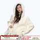 ELEVEN SLEEP秋季大毛領(lǐng)連帽拉鏈寬松毛衣女顯瘦長(cháng)袖針織外套上衣 白色 S