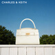 CHARLES&KEITH鱷魚(yú)紋凱莉包手提斜挎婚包包女包生日新年禮物CK2-50270880-1 Ivory象牙色 S