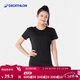 迪卡儂運動(dòng)速干衣女夏季跑步透氣T恤健身上衣經(jīng)典黑S 4878765