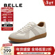 百麗（Belle）劉雯同款女散文詩(shī)復古德訓鞋加鞋絨棉鞋簡(jiǎn)約情侶款休閑鞋B0992AM6 米色/灰-低幫女款（內增高2cm） 37 (235mm)