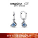 潘多拉（PANDORA）[女神節禮物]藍色蝴蝶環(huán)形耳環(huán)琺瑯工藝春季浪漫時(shí)尚個(gè)性生日禮物 藍色蝴蝶環(huán)形耳環(huán) 均碼