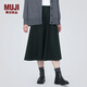 MUJI女式 彈力起毛 寬擺裙 休閑中長(cháng)款A字半身裙子女款秋季 BE1P4C3A 黑色 S (155/62A)