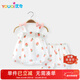 優(yōu)奇嬰兒夏裝女寶寶可愛(ài)吊帶兩件套夏季薄款純棉冰絲無(wú)袖背心短褲套裝