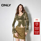 ONLY冬季潮流修身短款V領(lǐng)開(kāi)衫毛衣針織衫女|12443A007 E05 海港褐綠色 L (170) 88A
