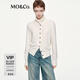 MO&Co.針織開(kāi)衫2025秋新品綿羊毛山羊絨海軍領(lǐng)高領(lǐng)短款MBE3CART02 米白色 M /165