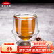 利快雙層玻璃杯日本進(jìn)口耐高溫防燙水杯牛奶杯隔熱咖啡杯家用高顏值 透明 350ml