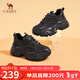 駱駝（CAMEL）老爹鞋女運動(dòng)拼接鞋面厚底休閑鞋 L24S283622 黑色（四季款） 38
