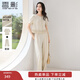 香影老錢(qián)風(fēng)闊腿褲套裝女2026春新款含亞麻一整套穿搭短袖兩件套 鷺白 L