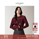 玖姿·安娜蔻優(yōu)雅彩蔥羊毛胸前鏤空半高領(lǐng)打底針織衫女2025冬季新款 酒紅 L