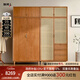 聯(lián)邦（LANDBOND） 家具 全實(shí)木雙開(kāi)門(mén)衣柜 簡(jiǎn)約臥室木質(zhì)衣櫥櫻桃木藤編儲物柜子 可納雙門(mén)實(shí)木柜體丨櫻桃木