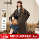 百圖（betu）女裝2025年冬季新款毛呢外套中長(cháng)款氣質(zhì)高級感毛呢大衣女2511T20 摩卡色 M