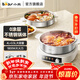 小熊0涂層304不銹鋼速沸電煮鍋電蒸鍋電火鍋火鍋專(zhuān)用鍋家用多功能分體式電熱鍋4L多用途鍋DHG-H40S1 4L 【健康0涂層】上蒸下煮全鋼鍋