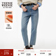 Teenie Weenie小熊女裝輕暖絨牛仔褲冬季簡(jiǎn)約風(fēng)通勤休閑磨毛煙管褲 淺藍色 L (170)