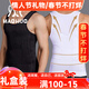 貓惑男士塑身背心運動(dòng)收腹束腰束胸塑形修身緊身顯瘦上衣美體夏季內衣 黑色+白色 2XL 【適合200-260斤】