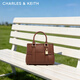 CHARLES&KEITH26春季新品氣質(zhì)通勤手提托特包斜挎包新年生日禮物CK2-30782784 Chocolate巧克力色 S