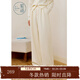 紫涵（ZIHAN）紫涵直筒闊腿褲女2025冬季新款通勤高腰松緊休閑褲 冬日米 XS