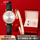 愛(ài)沃馳瑞士品牌IW手表鑲鉆女士手表進(jìn)口石英女表鋼帶時(shí)尚商務(wù)休閑腕表 愛(ài)沃馳玫金白面/黑皮帶 +女士玫金手鐲+精美禮盒