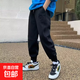 兒童裝男童褲子春秋款2026新款運動(dòng)秋季中大童衛褲男孩長(cháng)褲潮 黑色 150