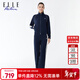 ELLE ACTIVE運動(dòng)套裝女25秋季新款時(shí)尚雙拉鏈頭立領(lǐng)外套衛衣衛褲運動(dòng)服兩件套 套裝-藏青色 M