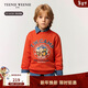 Teenie Weenie Kids 小熊童裝25年新款秋冬男女童印花套頭加絨衛衣 橘色 130cm