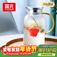 富光玻璃杯耐熱玻璃涼水壺錘紋帶把手大容量家用杯花茶杯子茶壺冷水壺