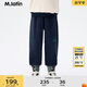 M.Latin/馬拉丁童裝兒童褲子24冬新款男女大童加絨針織中褲 藏青 130cm
