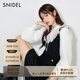 SNIDEL秋冬荷葉邊蕾絲系帶雪紡袖針織衫上衣SWNT245231 混合色 均碼 （F）