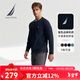 諾帝卡（NAUTICA）男裝春秋純棉柔軟親膚多色基礎經(jīng)典長(cháng)袖T恤男TE4301 4NV藏青 XL