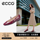 愛(ài)步（ECCO）芭蕾舞鞋女 百搭時(shí)尚瑪麗珍方頭低跟淺口單鞋 舞悅234333 暗寶石紅23433361291 (牛皮革) 37