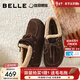 百麗（Belle）焦糖吐司勃肯毛毛牛津鞋女26春新商場(chǎng)款低跟休閑鞋F2Z1DAA6預售 啡色 37