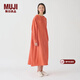MUJI IDEE 女式 強捻 連帽套頭連衣裙 女裝裙子春季  GAD03C4S 紅色 M (155/80A)