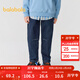 巴拉巴拉童裝兒童褲子牛仔褲男童長(cháng)褲女童冬裝加絨保暖休閑時(shí)尚潮 牛仔中藍88201 110