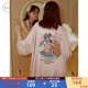 果殼（Gukoo）情侶睡衣春季新款迪士尼系列甜美可愛(ài)舒適女士家居服套裝男A 藕粉女套裝 L 女