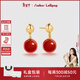 Amber Lollipop紅瑪瑙耳環(huán)女s925銀耳飾復古高級感新年情人節生日禮物送女友老婆 紅色（葫系列）