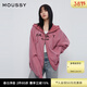 moussy 秋季新品男友風(fēng)貼布刺繡拉鏈外衣外套女028IAZ90-1017 090粉紅色 均碼 00020/F