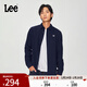 Lee標準版抓絨刺繡小Logo翻領(lǐng)男長(cháng)袖襯衫休閑潮流LMT009100206 海軍藍 M