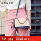 紅谷女士包包鏈條包撞色單肩手提絲巾包牛皮斜挎包 元旦生日禮物