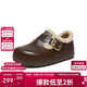 百思圖25冬勃肯鞋雪地靴棉鞋加絨保暖女毛毛鞋單鞋B3047DM5 深咖色 36