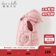 戴維貝拉（DAVE＆BELLA）兒童羽絨背心防水女童連帽馬甲冬裝新款寶寶坎肩小童無(wú)袖上衣 紫粉色【現貨】 140 cm 【充絨量74.5g】