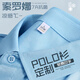 匯彩衫POLO衫定制索羅娜工作服夏季企業(yè)團體文化宣傳廣告衫T恤印logo字 【A款--舒適涼感】魚(yú)水藍 L