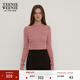 Teenie Weenie【可機洗】小熊秋季慵懶風(fēng)綿羊毛針織衫毛衣修身打底 淺粉色 XS 155