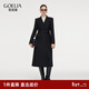 歌莉婭黑色羊毛風(fēng)衣女2025新款秋季穿搭高端中長(cháng)款外套1E9L6E100 00B黑色 M