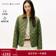 Tommy Hilfiger【防水】秋冬女裝巴恩風(fēng)輕薄菱格燈芯絨翻領(lǐng)收腰棉服外套