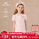 英氏（YEEHOO）女童t恤兒童短袖夏季薄款學(xué)院風(fēng)半袖polo衫女孩中大童裝夏裝新款 小帆船-粉杏 【棉柔透氣】 150